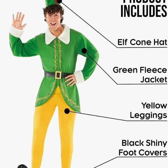 Amazon Green and Yellow Elf Costume for Men - Picture 1 of 4